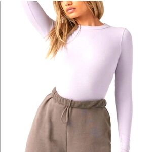 Joah Brown Long Sleeve Crew Neck- Lavender S/M